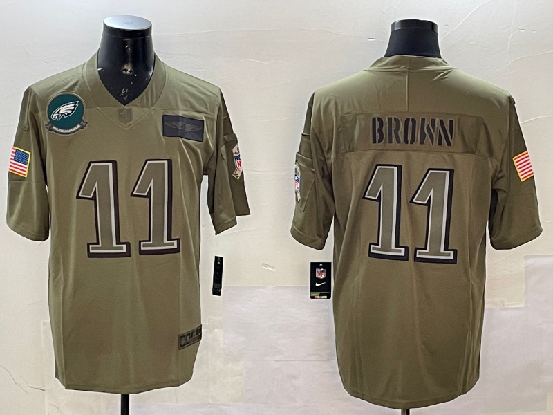 Men Philadelphia Eagles #11 Brown green 2025 Nike NFL jersey style 02->philadelphia eagles->NFL Jersey